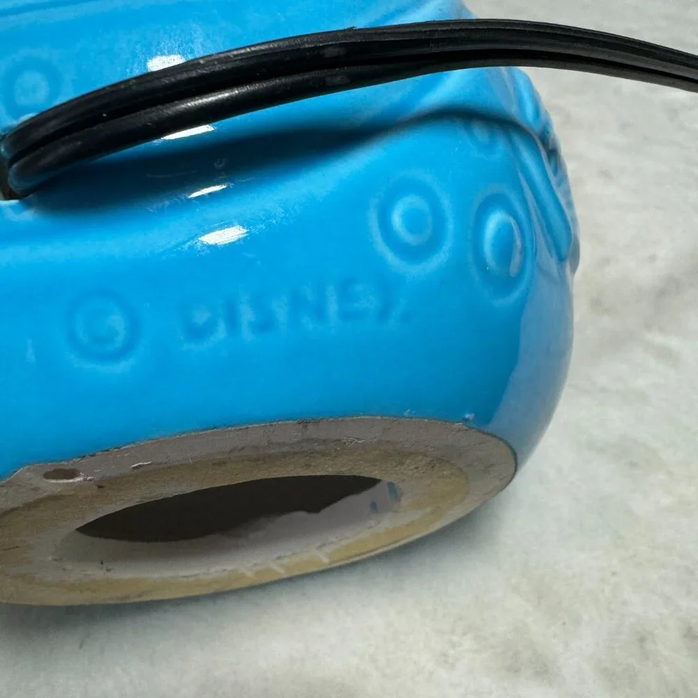 Disney Vintage Little Mermaid Lamp Blue Ceramic 1989 Base only no Shade - Picture 6 of 10